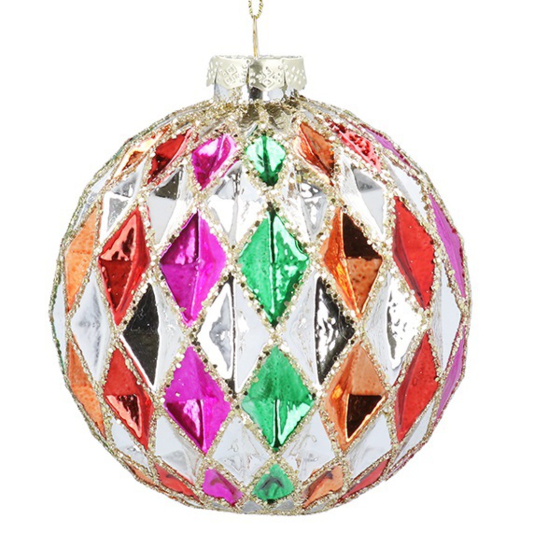 Glass Ball Large Coloured, Harlequin 10cm *ETA Nov image 0